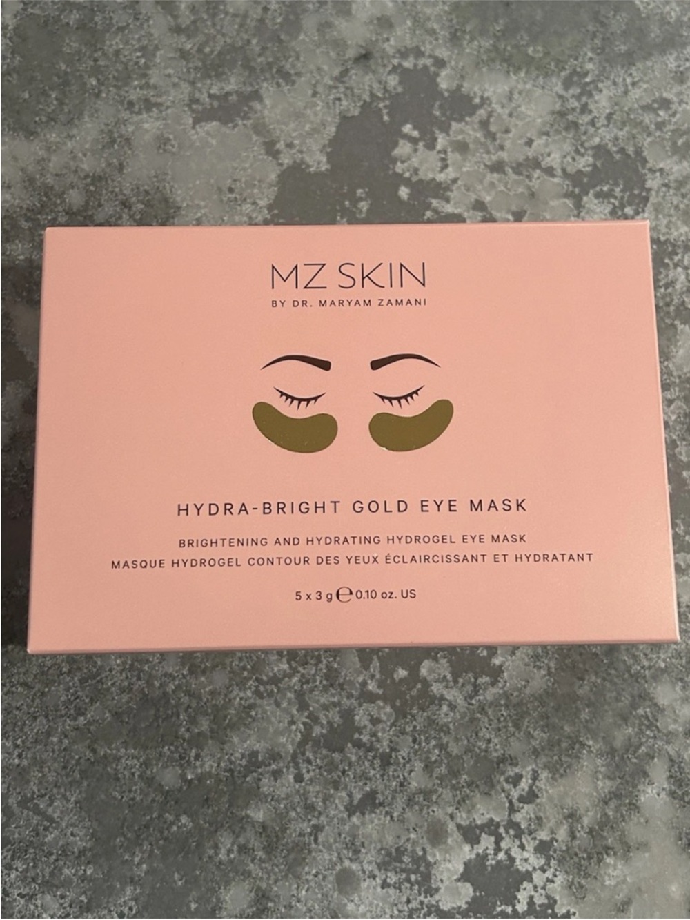 MZ Skin Hydra-Bright Gold Eye Mask 5 Pack 3 g .1 oz NIB
